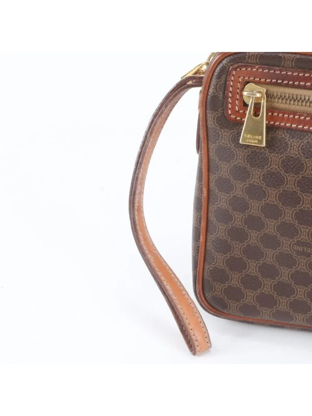 Celine Macadam Leather Clutch Pouch Business Brown